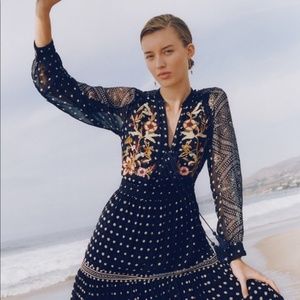 Anthropologie Cassidy Embroidered Midi Dress-SZ 4
